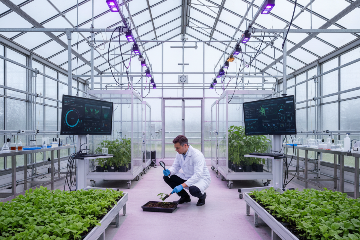 Agricultural Researcher in Lab
